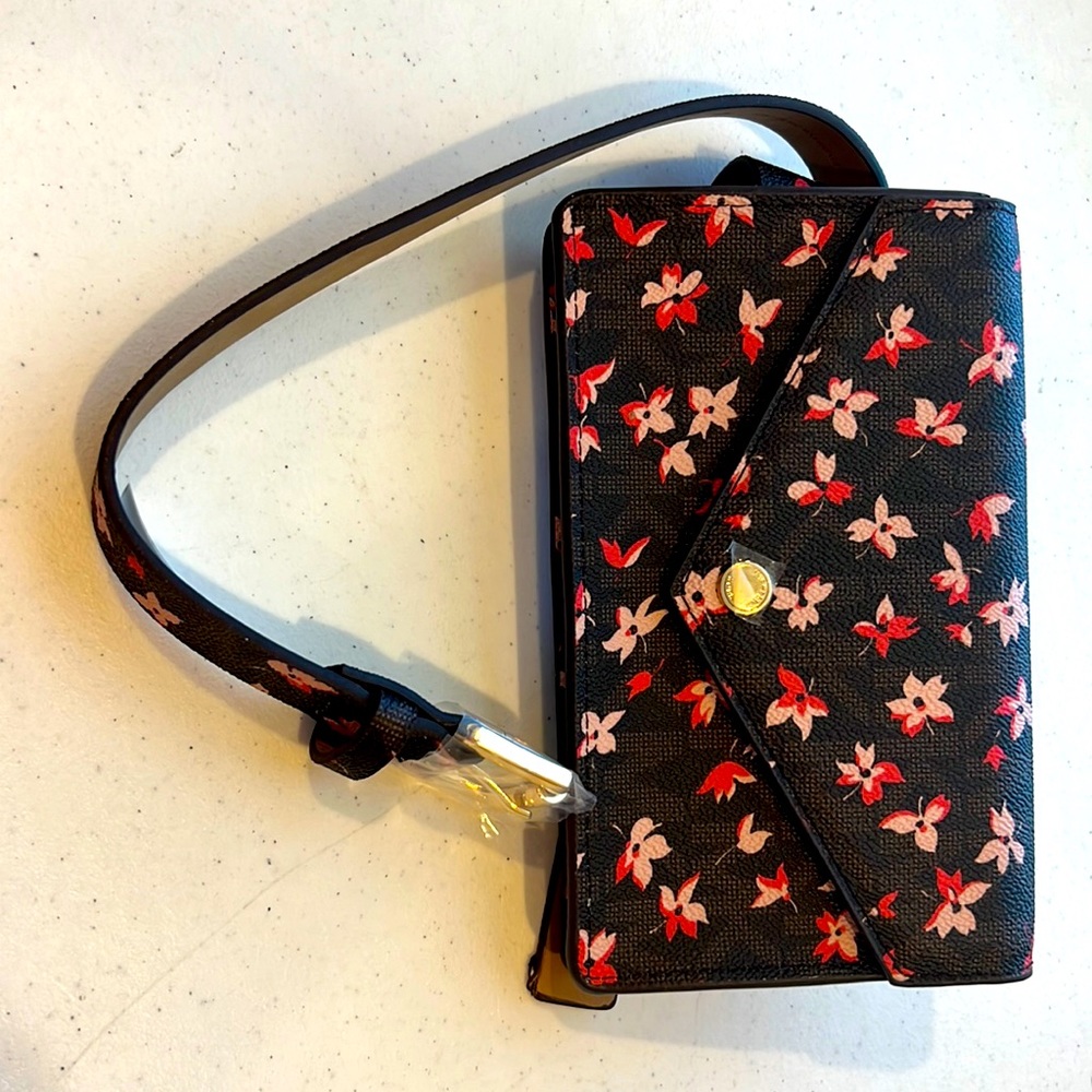 Michael Kors brown floral fanny pack s/m